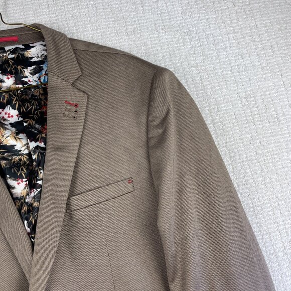 Au Noir Jacket Sports Coat Casual Blazer Trippy Tiger AOP 2 Button Brown 46R - Picture 4 of 16